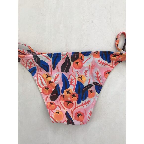 Solid & Striped String Bikini Bottom Parker Retro Floral Swimwear - Picture 5 of 7